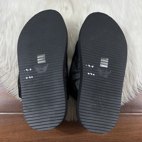 Kurt Geiger Men's Size 43.5 / US 10.5 Black Leather Quilted Orson Slide Sandals - Picture 10 of 13